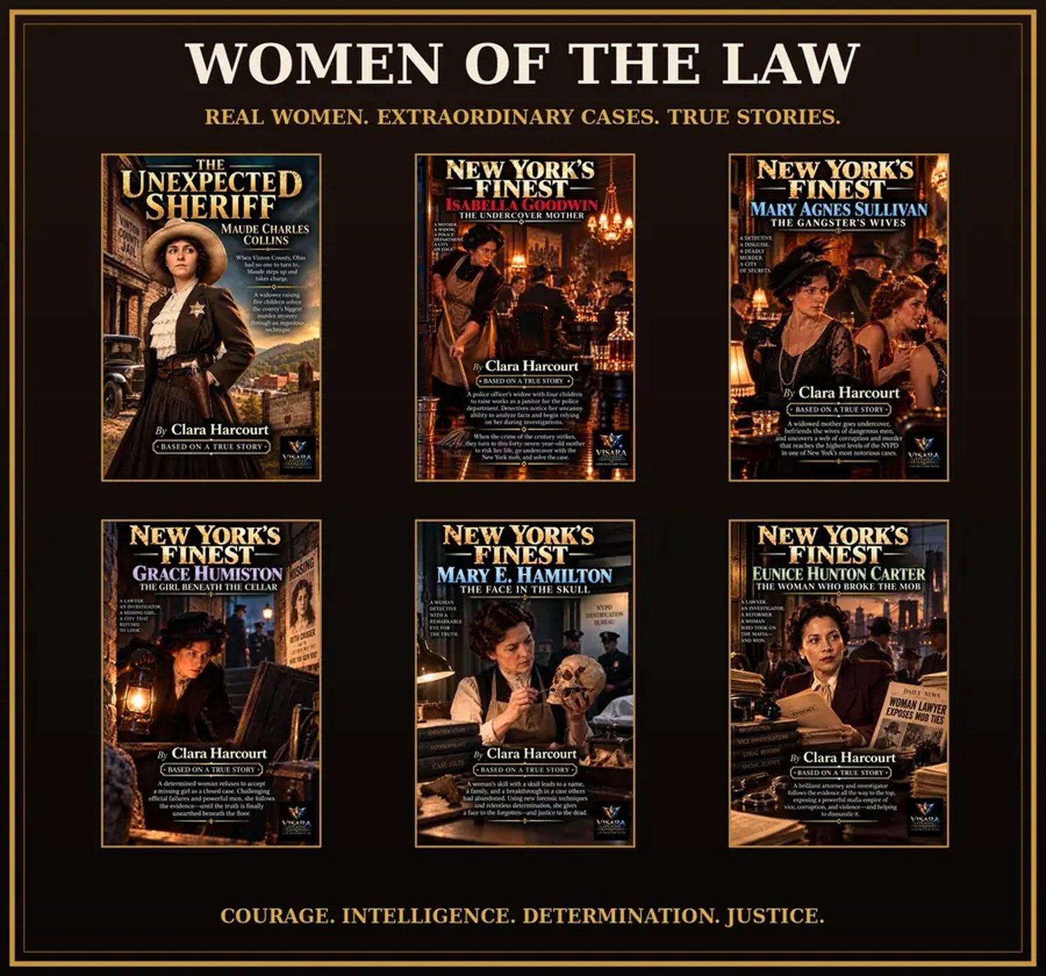 Women of The Law by Clara Harcourt, with The Unexpected Sheriff displayed first